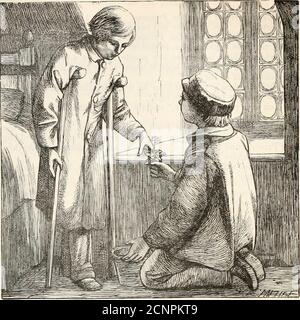 . Histoires pour la maison . est ce qu'un ange a dit, comme il a porté un enfant mort vers le ciel, et l'enfant a entendu, comme si dans un rêve, et ils sont allés sur les régions de la maison où le petit enfant avait joué, et ils campent dans les jardins avec de belles fleurs lequel de ces éléments doit-on prendre avec nous pour planter dans le ciel ? demandé à l'ange. Maintenant, il y avait près d'eux une belle roseraie mince, mais la main méchante avait cassé la tige, de sorte que toutes les branches, couvertes avec des bourgeons à moitié ouverts, étaient suspendues autour, tout à fait flétris. Le pauvre rosier ! dit l'enfant. Prenez-le, qu'il peut bloomup yonder. Un Banque D'Images