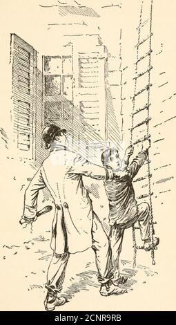 . Phaeton Rogers; un roman de la vie de garçon . se déversant d'eux dans un ruisseau continu. Réveillez-vous, Ned ! Dit Phaeton. Ici il est atlast, et c'est un grand. Ned borné à ses pieds, regarda la fenêtre, exclama Oh, gloire ! comme il a vu le ciel lugueux, andpuis a commencé à entrer dans ses vêtements avec la plus grande rapidité-ité. Soudain, il s'est arrêté. Regardez ici, Fay, dit-il. C'est dimanche soir. J'ai peur que le Père ne nous laisse pas aller, après tout. Peut-être pas, a dit Phaeton. Alors, que devons-nous faire ? A dit Ned. Faites de notre mieux. La question est, ce qui est le meilleur ? A dit Ned. Il est évident que nous devrions sortir de la fenêtre, mais Banque D'Images