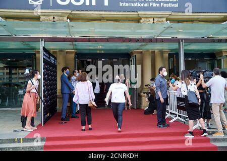 18 septembre 2020, Donostia / San Sebastian, Euskadi, Espagne: Atmosphère de 'Patria (Homeland)' tapis rouge pendant la 68e Festival International du film de San Sebastian à Victoria Eugenia Teather le 18 septembre 2020 à Donostia / San Sebastian, Espagne (Credit image: © Jack Abuin/ZUMA Wire) Banque D'Images