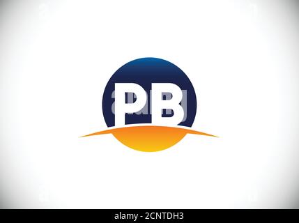 P B lettre initiale logo, symbole alphabétique graphique pour l'identité commerciale de l'entreprise Illustration de Vecteur