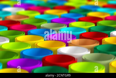 Arrière-plan rouleaux de papier coloré. Rendu 3D Banque D'Images