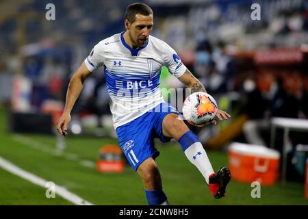 16 septembre 2020 ; Stade San Carlos de Apoquindo, Santiago, Chili ; coupe Libertadores, Universidad Catolica versus Gremio ; Luciano AUED de Universidad Catolica Banque D'Images
