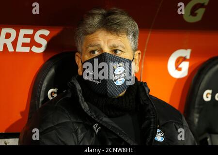 16 septembre 2020 ; stade San Carlos de Apoquindo, Santiago, Chili ; coupe Libertadores, Universidad Catolica versus Gremio ; directeur de Gremio Renato Gaucho Banque D'Images