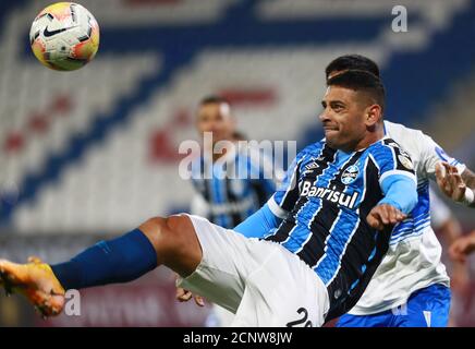 16 septembre 2020 ; Stade San Carlos de Apoquindo, Santiago, Chili ; coupe Libertadores, Universidad Catolica versus Gremio ; Diego Souza de Gremio Banque D'Images