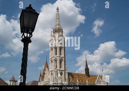 St, Eglise Matthias, lanterne, Castle Hill, Budapest, Hongrie, Banque D'Images