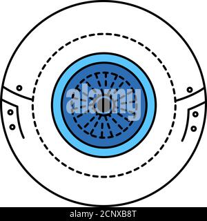 Icône de la ligne de couleur artificielle bio pour les yeux. Type de prothèse crâniofaciale. Remplace un œil naturel absent. Pictogramme pour page Web, application mobile, Promo. INTERFACE UTILISATEUR UX Illustration de Vecteur