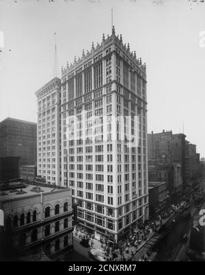 Vue extérieure du bâtiment nord-américain par Holabird & Roche, situé au 36 South State Street, Chicago, Illinois, 1912. Banque D'Images