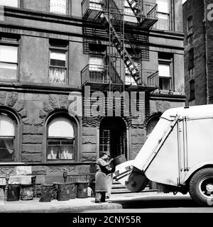 Camion à ordures et collecte (New York) Banque D'Images