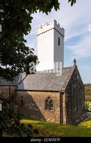 Église Saint-James, Manorbier, Pembrokeshire, pays de Galles, Royaume-Uni Banque D'Images