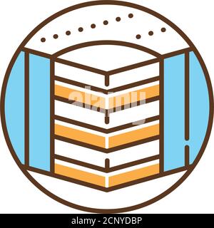 Icône de la ligne de couleur du matelas sans ressorts. Basé sur des blocs monolithiques ou de composition. Pictogramme pour page Web, application mobile, Promo. INTERFACE UTILISATEUR GRAPHIQUE UTILISATEUR UX Illustration de Vecteur