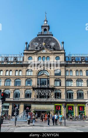 Copenhague, Danemark - 27 août 2019 : façade de Magasin du Nord, chaîne danoise de grands magasins avec son magasin phare situé sur Kongens Nytorv, Banque D'Images