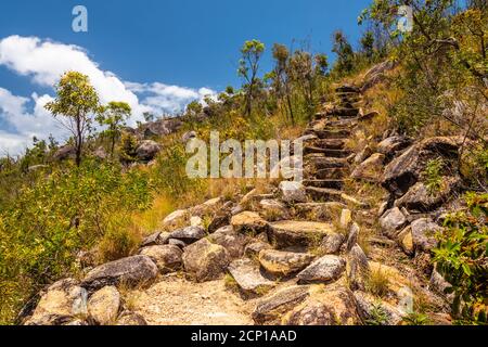 Sentier Rocky au sommet de Fitzroy Island, Queensland, Australie Banque D'Images