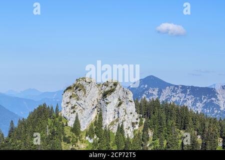 Vue de Laber à Ettaler Manndl (1636 m), Alpes d'Ammergau, Oberammergau, haute-Bavière, Bavière, sud de l'Allemagne, Allemagne, Europe Banque D'Images