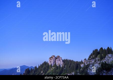 Vue de Laber à Ettaler Manndl (1636 m), Alpes d'Ammergau, Ettal, Oberammergau, haute-Bavière, Bavière, sud de l'Allemagne, Allemagne, Europe Banque D'Images