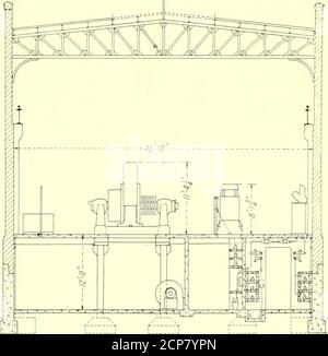 . Journal de chemin de fer électrique . ■ futur Rotary; transformateurs Tra/sfor^ers I : future Trans. T 1 toilettes. Boston Elevé Power—plans et coupe transversale de la station de la sous-station de Coolidge Corner est surchargé, la tension de l'alternateur à. Cette stationest abaissée, le résultat étant que les autres stations Takemore de la charge des sections de liaison, ce qui décharge la charge sur la station précédemment surchargée. De cette façon, la charge est répartie équitablement sur toutes les stations et un facteur de charge élevé est obtenu pour chaque station. Tous les chargeurs sont commandés par des interrupteurs et des disjoncteurs au niveau des stationsde Whic Banque D'Images