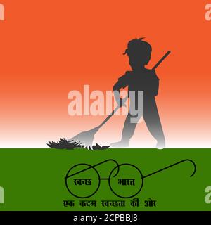 Clean India est la signification anglaise de Swachh Bharat writtten en hindi. Affiche pour la campagne Clean India du 2 octobre. Illustration vectorielle. Illustration de Vecteur