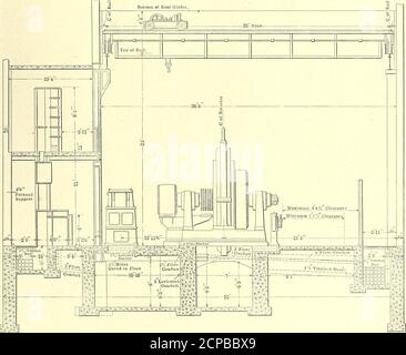 . Journal de chemin de fer électrique . J AIA//VTRANSFORmers Brooklyn sous-station—Simplified High-tension WiringDiagram. Sous-station de Brooklyn—coupe transversale, montrant les tunnels, les conduits et l'emplacement des principaux trous d'appareils dans la rue et de là, sont distribués par des sous-voies ou le long de la structure surélevée, selon les conditions. Les fils de terre entrent à l'avant du bâtiment, où lesconnexions au bus négatif qui est installé le long d'un mur du passage sous les rotaries. La connexion a noté que le câblage des têtes de povers le feidersis d.c. aussi direct que possible, n'importe quel non nécessaire Banque D'Images