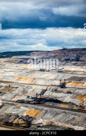 Mine d'oprécaste brun de charbon RWE Hambach, Elsdorf, Rhénanie-du-Nord-Westphalie, Allemagne Banque D'Images