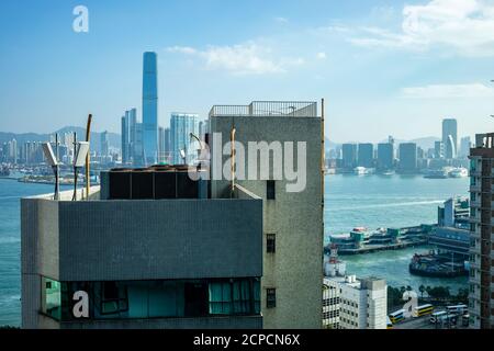 Victoria Harbour et Hong Kong Macau Ferry Banque D'Images