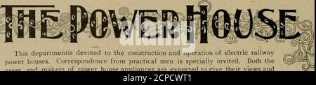 . La revue de chemin de fer de rue. Ce département a consacré à la construction et à l'exploitation de maisons électriques de chemin de fer. La correspondance des hommes pratiques est spécialement invitée. On s'attend à ce que les utilisateurs et les fabricants d'appareils électroménagers donnent leurs points de vue et leurs expériences sur des sujets de la gamme du département. La mise en place de brosses de générateur sur les grands générateurs n'est pas par tous les moyens aussi facile un travail dans la pratique qu'il semblerait être mtheory. Il est bien compris par ceux qui sont engagés dans les générateurs d'enregistrement pour les grandes entreprises de fabrication, mais un mot d'étain ici pour le bénéfice de ceux qui ont Banque D'Images