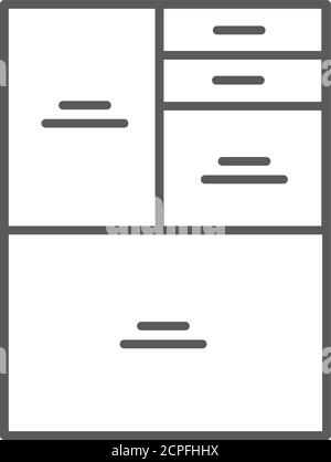 Icône en noir de la ligne TreeMap. Méthode de présentation hiérarchique des données. Inscrivez-vous pour accéder à la page Web, à l'application mobile, au bouton et au logo. Illustration de Vecteur