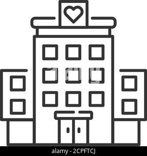 Icône noire de la ligne de bénévolat de l'hôpital. Élément de services de soins de santé. affiche de soutien 24 heures. Symbole d'aide palliative. Interface utilisateur utilisateur GUI de Button UI UX Illustration de Vecteur