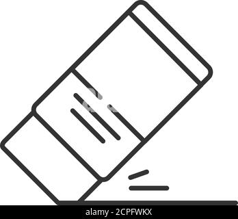 Icône de ligne noire de la gomme. Concept d'outil de suppression des erreurs. École, fournitures de bureau. Inscrivez-vous pour accéder à une page Web, une application mobile, une bannière, des réseaux sociaux. Contour modifiable. Illustration de Vecteur