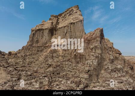 Formations de grès, Dallol, Danakil Depression, région d'Afar, Éthiopie, Afrique Banque D'Images