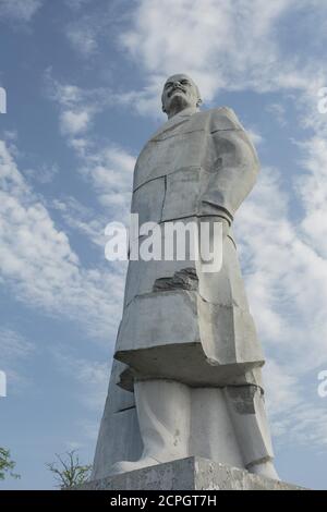 Monument de Vladimir Lénine au Musée du réalisme socialiste. Décommunisation en Ukraine, les monuments démolis dans différentes villes du pays ar Banque D'Images