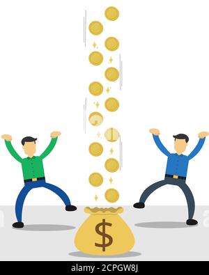 Illustration de la conception vectorielle d'un homme d'affaires gagnant de l'argent Illustration de Vecteur