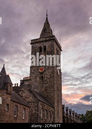 Nuit St Salvators Chapel Spire, St Salvators Chapel, Université de St Andrews, St Andrews, Fife, Écosse, Royaume-Uni, GB. Banque D'Images