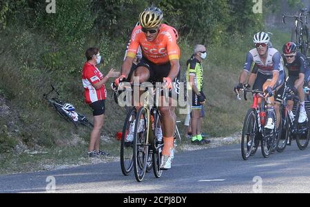 Greg Van Avermaet de l'équipe CCC pendant le Tour de France 2020, course cycliste étape 19, Bourg en Bresse - Champagnole (165,5 km) le 18 septembre 2020 in Banque D'Images