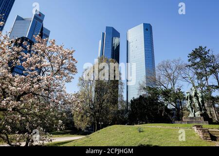 Deutsche Bank, Taunusanlage, Francfort-sur-le-main, Hesse, Allemagne Banque D'Images