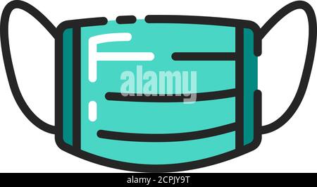 Icône de la ligne de couleur du masque respiratoire médical respiratoire. Soins de santé. Hôpital ou pollution protéger le masque. Pictogramme pour page Web, application mobile, Promo Illustration de Vecteur