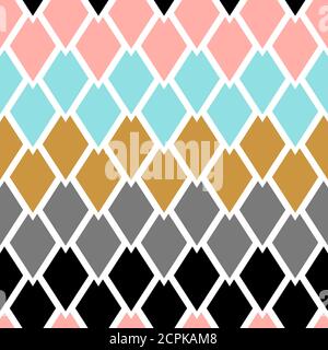 Motif géométrique sans couture avec formes géométriques, losange. Bannière-mosaïque-colorée. Illustration de Vecteur