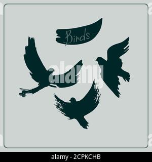 Illustration des silhouettes d'oiseaux Illustration de Vecteur