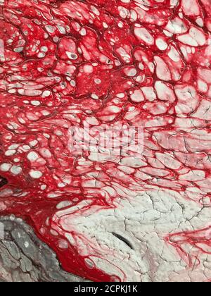 Encre, peinture, abstrait. Gros plan de la peinture. Fond coloré de peinture abstraite. Peinture à l'huile très texturée. Détails de haute qualité. Encre alcool mod Banque D'Images