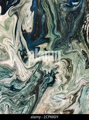 Encre, peinture, abstrait. Gros plan de la peinture. Fond coloré de peinture abstraite. Peinture à l'huile très texturée. Détails de haute qualité. Encre alcool mod Banque D'Images