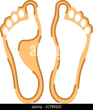 Types de pieds humains : icône de couleur normale et plate pour les pieds. Maladie orthopédique. Inscrivez-vous pour accéder à la page Web, à l'application mobile, au bouton et au logo Illustration de Vecteur