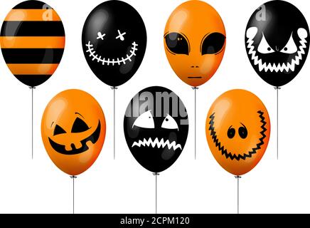 ballons orange et noir Illustration de Vecteur