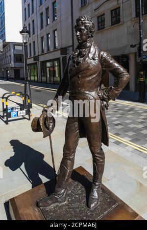 Angleterre, Londres, Westminster, St.James's, Jermyn Street, Statue de beau Brummell Banque D'Images