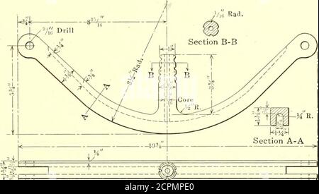 . Tourillon de chemin de fer électrique . isolant de messager galvanisé en fer illustré à la Fig. 27 ont été fournis par la compagnie H. W. Johns-Manville. Les détails des axes du bras transversal et du pôle central sont illustrés sur la Fig. 28. EXIGENCES DE FIL le fil de la section transversale est de 7/16-in.seven-strand câble en acier galvanisé avec un renforcement de la rupture d'au moins 6500 lb. Le fil utilisé pour tous les tachments de traction est de 5/16-in. Câble en acier galvanisé à sept brins avec une résistance à la rupture ultime de 3800 lb. Ou plus. Le fil Themessenger est une cabine en acier vanisé haute résistance à sept brins de 7/16-in Banque D'Images