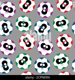 Motif vectoriel sans couture avec boule de couleur de dessin animé Illustration de Vecteur