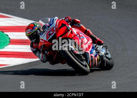 Misano Marco Simoncelli World circuit, misano adriatico, Italie, 19 septembre 2020, FRANCESCO BAGNAIA - PRAMAC COURSE pendant le Grand Prix de Saint-Marin et Riviera di Rimini - pratique libre 4 et Q, MotoGP World Championship - Credit: LM/Alessio Marini/Alamy Live News Banque D'Images