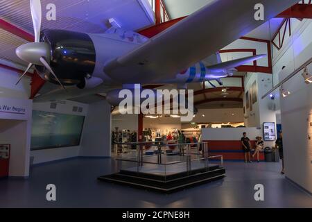 Darwin, Australie - 14 mars 2020 : vue générale interne du musée du Royal Flying Doctors Service, dans le port de Darwin, en Australie. Banque D'Images