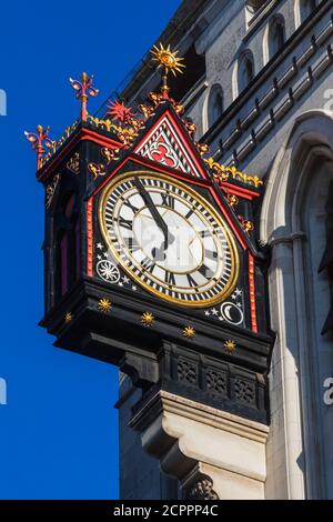 Angleterre, Londres, Holborn, The Strand, les cours royales de justice, The Clock Banque D'Images