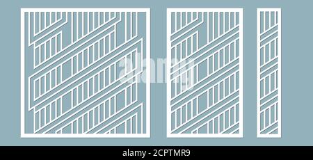 Illustration vectorielle. Lignes de panneaux décoratives, nid d'abeille, découpe laser panneau en bois Illustration de Vecteur