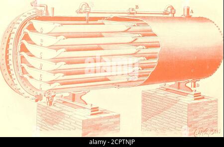 . Journal de chemin de fer de la rue . Type OUTLETVERTICAL TYPE HORIZONTAL les GOUTTIÈRES sont gardées en partie à l'eau et interceptent tout entraînement. . Les séparateurs de vapeur et éliminateurs d'huile HOPPES SONT PLUS GRANDS ET DIFFERENTFROfl TOUS LES AUTRES SUR THEHARKET le séparateur de vapeur Hoppes EST GARANTI POUR S'ARRÊTER AU MOINS À 98 POUR CENT. DE L'ENTRAINFLENT SANS FRICTION. Le bol DU SÉPARATEUR est LA ZONE DU TUYAU No Btomel Platei.No Zig-Zag MotionNo Corrugated sur- Pface. Aucun mouvement de déplacement centrifuge ou de déplacement de la hanche. Pas de tourbillons ou |autres pièces détachées, buta séparateur de thatSeparates — Withoutfriction. Banque D'Images