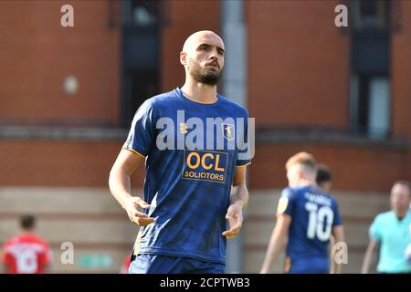 LONDRES, ANGLETERRE. 19 SEPTEMBRE 2020 Farrend Rawson de Mansfield lors du match Sky Bet League 2 entre Leyton Orient et Mansfield Town au Matchoom Stadium, Londres, le samedi 19 septembre 2020. (Credit: Ivan Yordanov | MI News) Credit: MI News & Sport /Alay Live News Banque D'Images