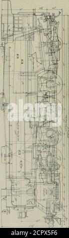 . Ingénieur en mécanique ferroviaire . g^^^. Janvier 1919 MÉCANICIEN FERROVIAIRE 29 type 2-10-2, les deux types Mikado léger et lourd et le mélangeur à huit roues. Le corps de la tête de piston, avec l'exérèse de la finition pour l'ajustement de l'axe de poignet, le jeu de la tige principale de l'extrémité avant et l'ajustement de la tige de piston sont identiques pour la locomotive de type Heavy Mountain, les locomotives Mikadot&gt;pe légères et lourdes et le mélangeur à huit roues. Les patins à tête transversale ne sont pas interchangeables. Le piston et la tige ont utilisé terchange avec ceux de cette taille utilisés sur les locomotives de type Mikado légères et lourdes. La première Banque D'Images